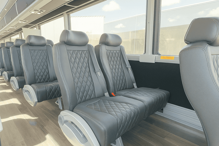 interior of Charter Bus Rental Jurupa Valley charter bus